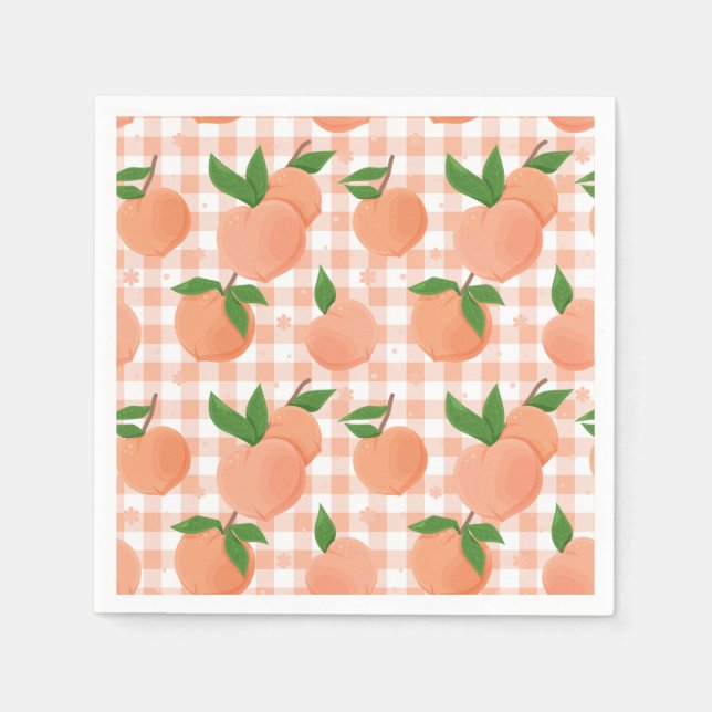 Guardanapo De Papel Doce como um Aniversário de Pêssego (Frente)