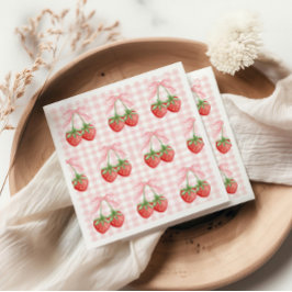 Guardanapo De Papel Doce de Morango Aniversário Ginga Rosa
