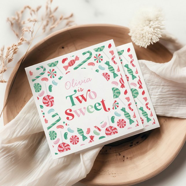 Guardanapo De Papel Doce de Natal Dois Doce 2º Aniversário (Criador carregado)