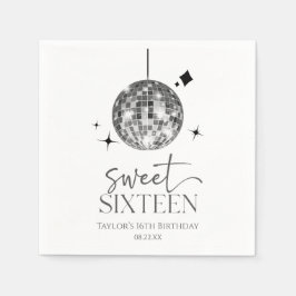 Guardanapo De Papel Doce Dezesseis Bola Disco 16ª Festa de aniversário