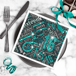 Guardanapo De Papel Doce Dezesseis Nuvens de Palavra Sparkle ID265