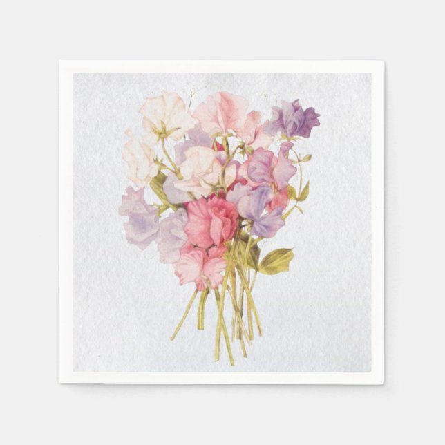 Guardanapo De Papel Doce doce Buquê de ervilha doce Napkins (Frente)