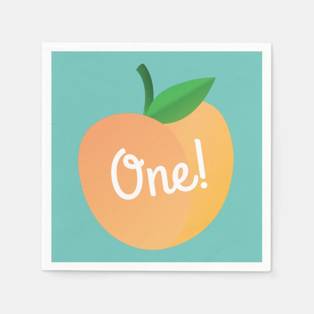 Guardanapo De Papel Doce Festa de aniversário de pêssego (Frente)