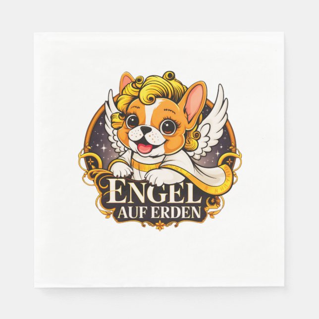 Guardanapo De Papel Doce Frenchie Puppy Como Uma Criança Cristo (Frente)