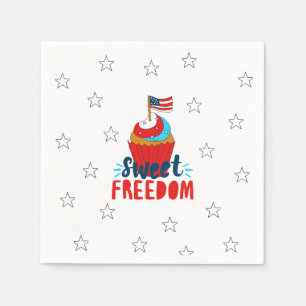 Guardanapo De Papel Doce Liberdade Cupcake 4 de julho Art 4 de julho