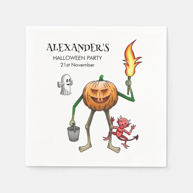 Guardanapo De Papel Doce ou Travessura com Jack O'lantern (Frente)