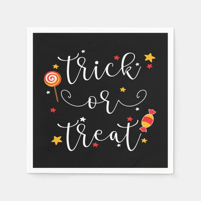 Guardanapo De Papel doce ou travessura halloween (Frente)