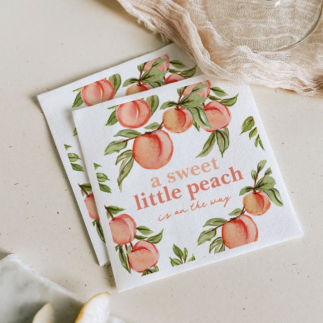 Guardanapo De Papel Doce Peach Chá de fraldas Napkins (Criador carregado)