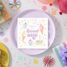 Guardanapo De Papel Doce Primeiro Sorvete e Bolo de 1º Aniversário