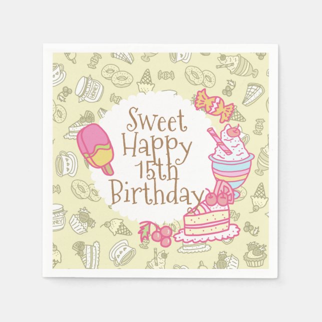 Guardanapo De Papel Doces Bakery e Bebidas Verdes (Frente)