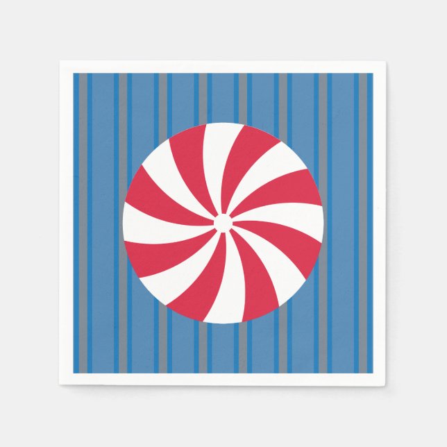 Guardanapo De Papel Doces de hortelã-pimenta azuis e Rico (Frente)