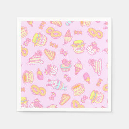 Guardanapo De Papel Doces e Bebidas Rosa