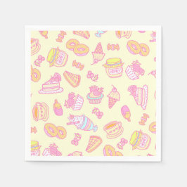 Guardanapo De Papel Doces padaria e Bebidas Amarelas