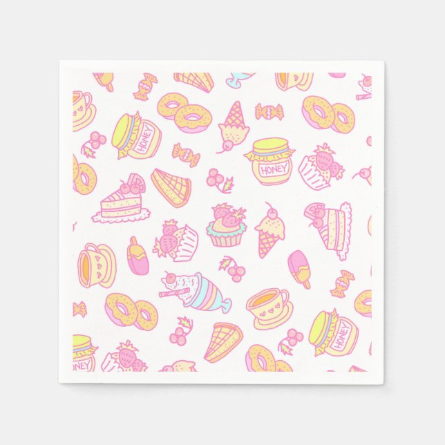 Guardanapo De Papel Doces padaria e Bebidas Brancas (Frente)
