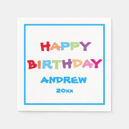 Guardanapo De Papel Documento de Aniversário Feliz, Personalizado e Br