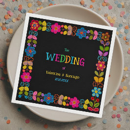 Guardanapo De Papel Documento de casamento mexicano moderno