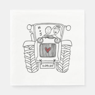 Guardanapo De Papel Documento de Casamento Personalizado do País Trat