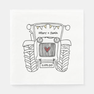 Guardanapo De Papel Documento de Casamento Personalizado do País Trat