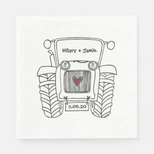 Guardanapo De Papel Documento de Casamento Personalizado do País Trat