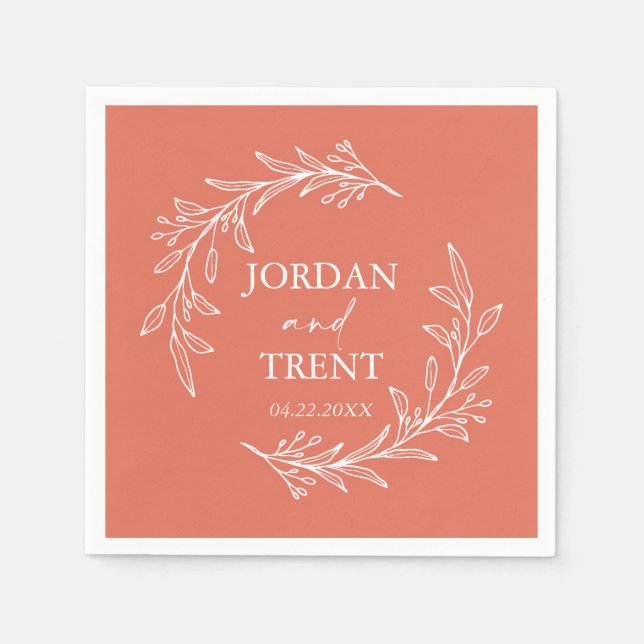 Guardanapo De Papel Documento de Casamento Personalizado Eucalyptus Te (Frente)