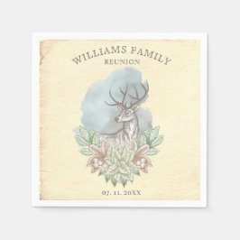 Guardanapo De Papel Documento de reunião da família rustic Woodland