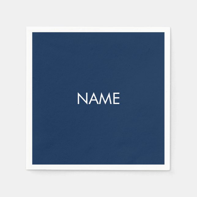 Guardanapo De Papel Documento de texto de nome personalizado branco-az (Frente)