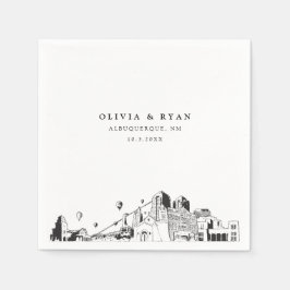 Guardanapo De Papel Documento Minimalista de Casamento Albuquerque