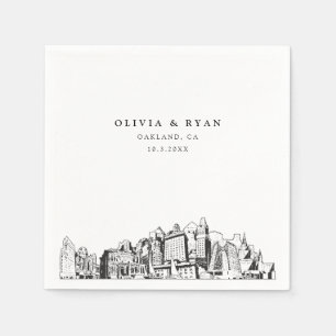 Guardanapo De Papel Documento Minimalista do Casamento Oakland