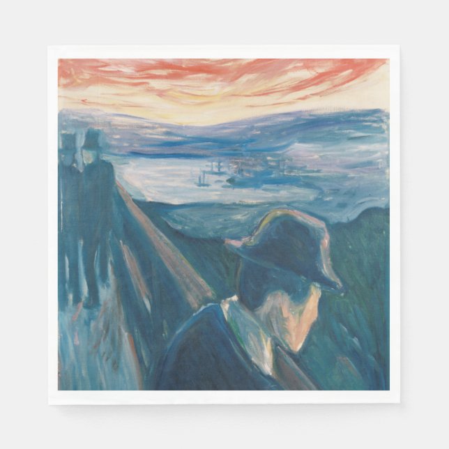 Guardanapo De Papel Doente no Sunset, Desespero (por Edvard Munch) (Frente)