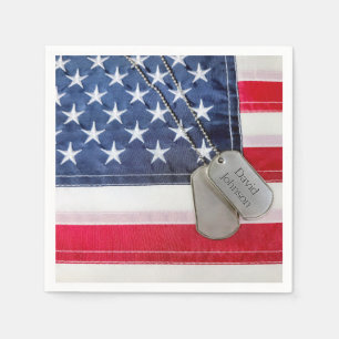 Guardanapo De Papel Dog tags Militares Com Nome Personalizado