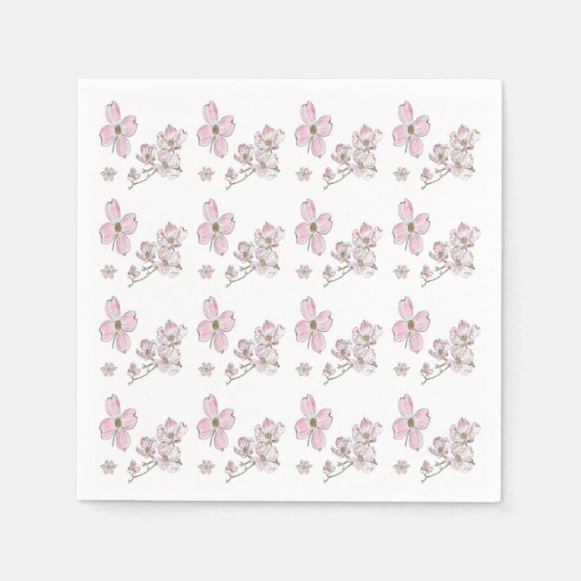 Guardanapo De Papel Dogwood Pattern design em Papel Napkins (Frente)