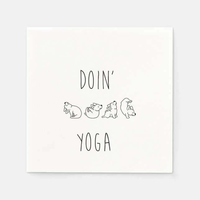 Guardanapo De Papel Doin' yoga cute dog (Frente)