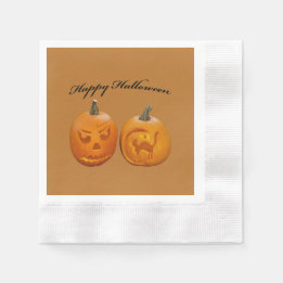 Guardanapo De Papel Dois Abóboras Feliz Dia das Bruxas