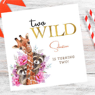 Guardanapo De Papel Dois animais selvagens do safari aniversário de cr