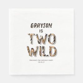 Guardanapo De Papel Dois animais selvagens Safari segundo aniversário