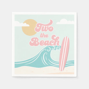 Guardanapo De Papel Dois anos de praia de Surf rosa