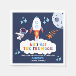 Guardanapo De Papel Dois ao Menino Lua Foguete Espacial Decola 2º Aniv