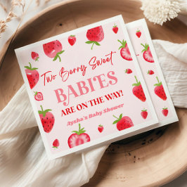 Guardanapo De Papel Dois Bebês Berry Doce Strawberry Twin Chá de frald