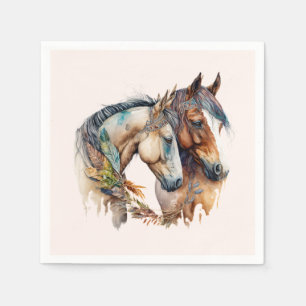 Guardanapo De Papel Dois Belos Cavalos Oeste Boho