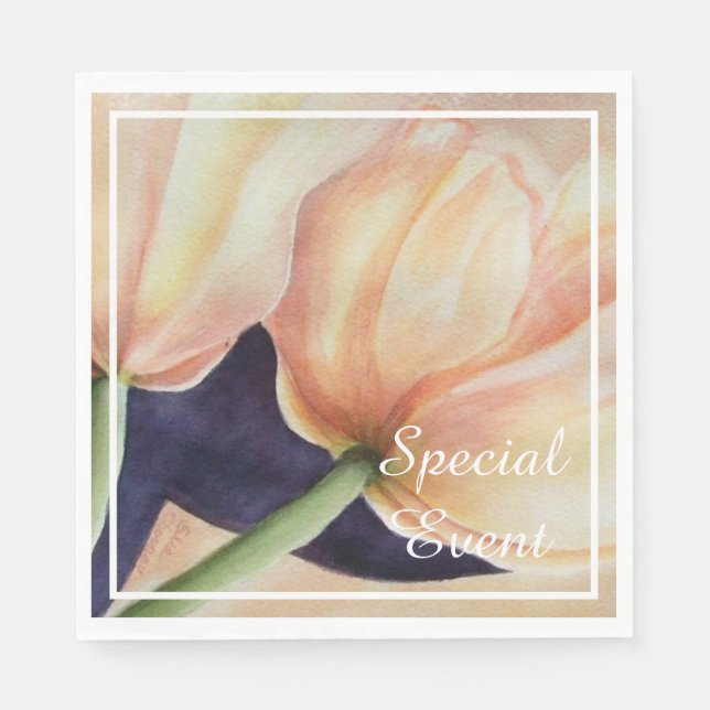 Guardanapo De Papel Dois belos Tulips Party (Frente)