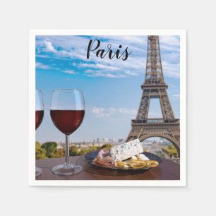 Guardanapo De Papel Dois copos de vinho no café em Paris