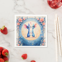 Guardanapo De Papel Dois Corações, Um Amor – Ratinho no Casamento.