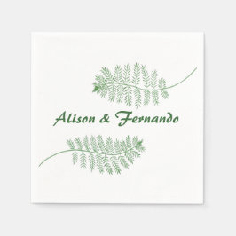 Guardanapo De Papel Dois Ferns Verdes Personalizaram Napkins