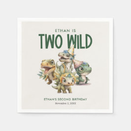 Guardanapo De Papel Dois Festa de segundo aniversário de Dinossauro Ge
