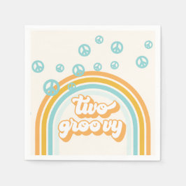 Guardanapo De Papel DOIS Garoto Retro Groovy Aniversário de 2 Anos