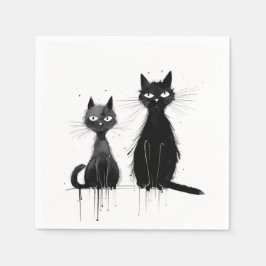 Guardanapo De Papel Dois Gatos Pretos