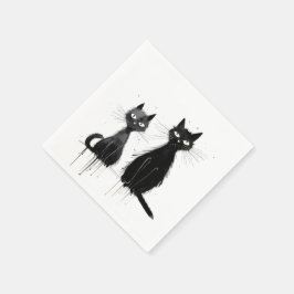 Guardanapo De Papel Dois Gatos Pretos
