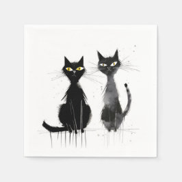 Guardanapo De Papel Dois Gatos Pretos