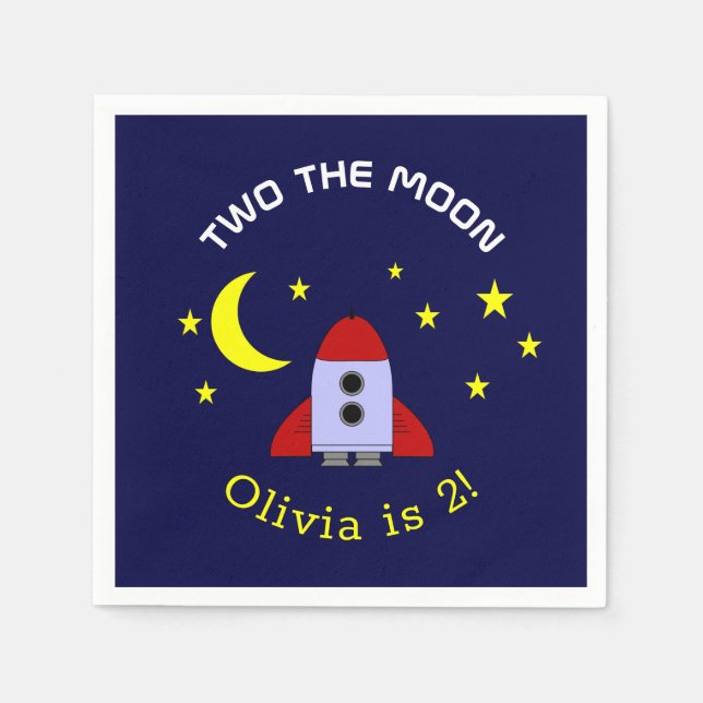 Guardanapo De Papel Dois O Tema Do Espaço De Entrega Do Foguete Do seg (Frente)