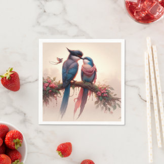 Guardanapo De Papel Dois pássaros Cartões de agradecimentos plano